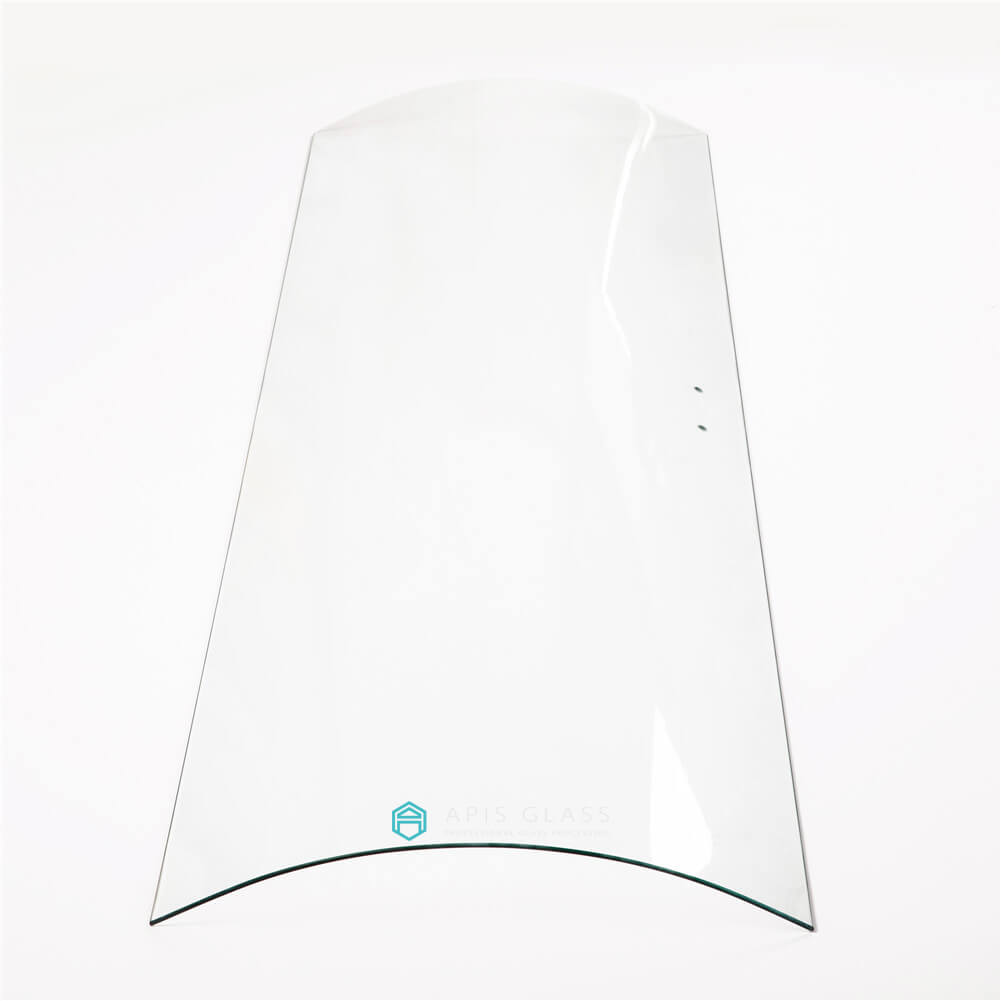 C shape curved shower glass