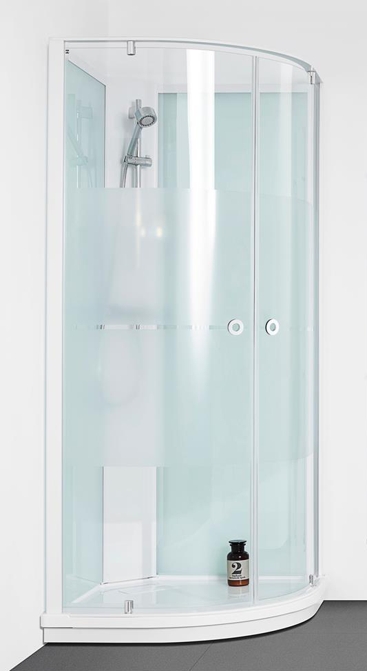 Frosted curved shower enclosures