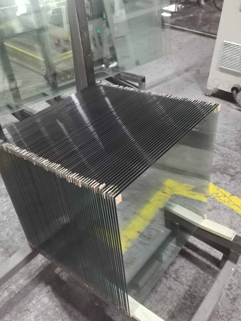 square tempered glass table top in factory