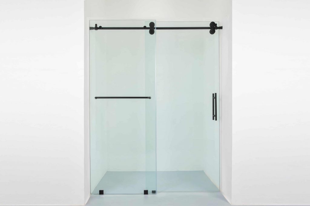304SS Matte Black Frameless sliding shower doors