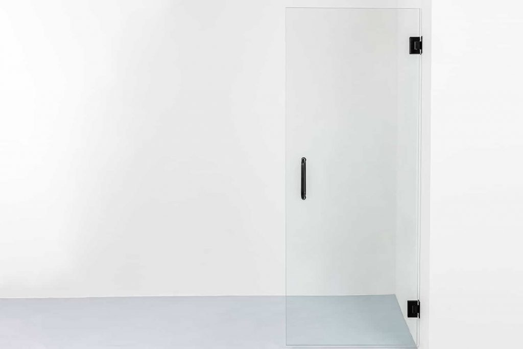 24inch by 72inch Non-adjustable hinge Matte Black shower glass door