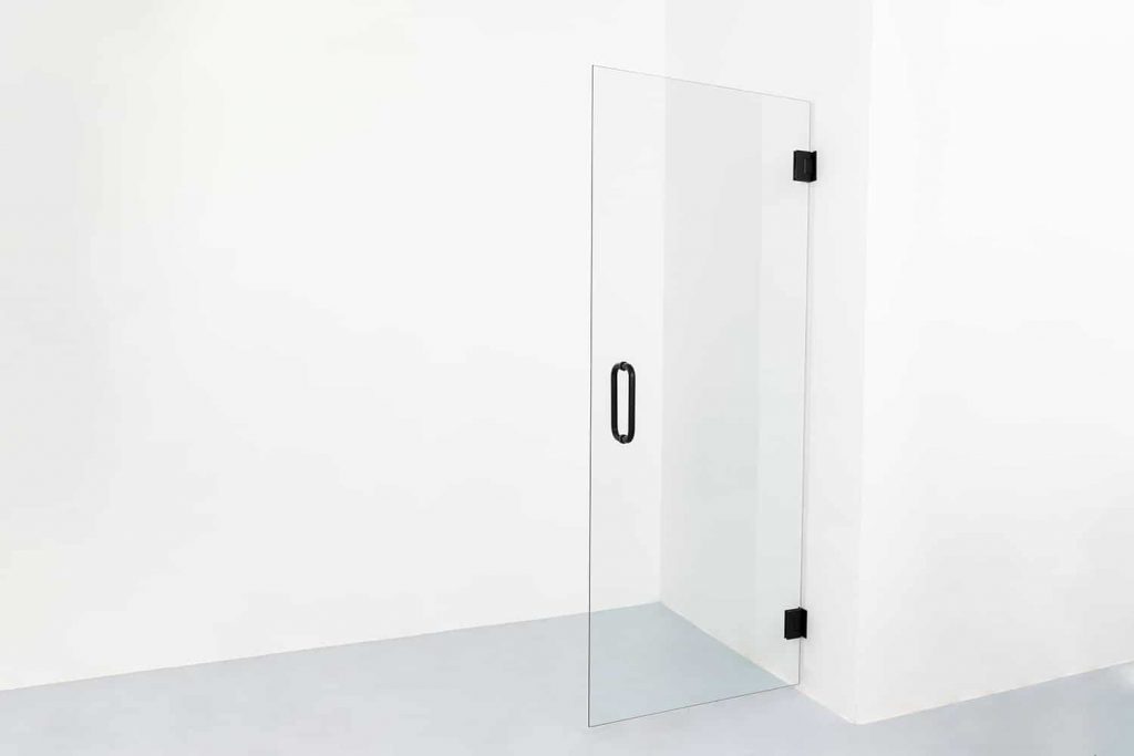 Adjustable brass hinge Matt Black frameless shower door