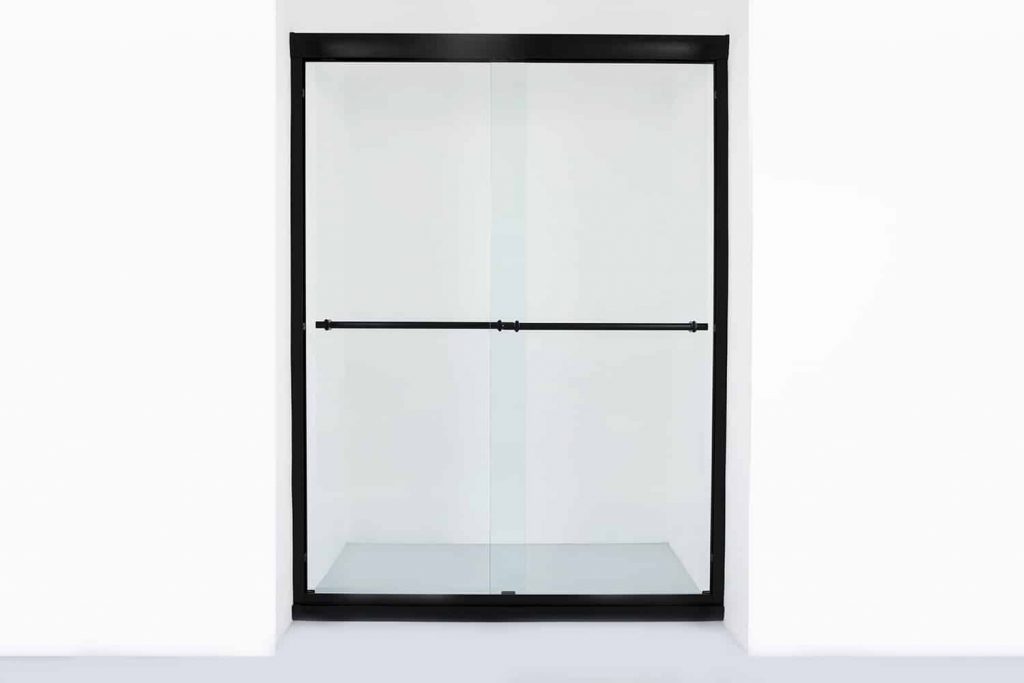 Matte Black aluminum Semi-frameless double sliding shower door