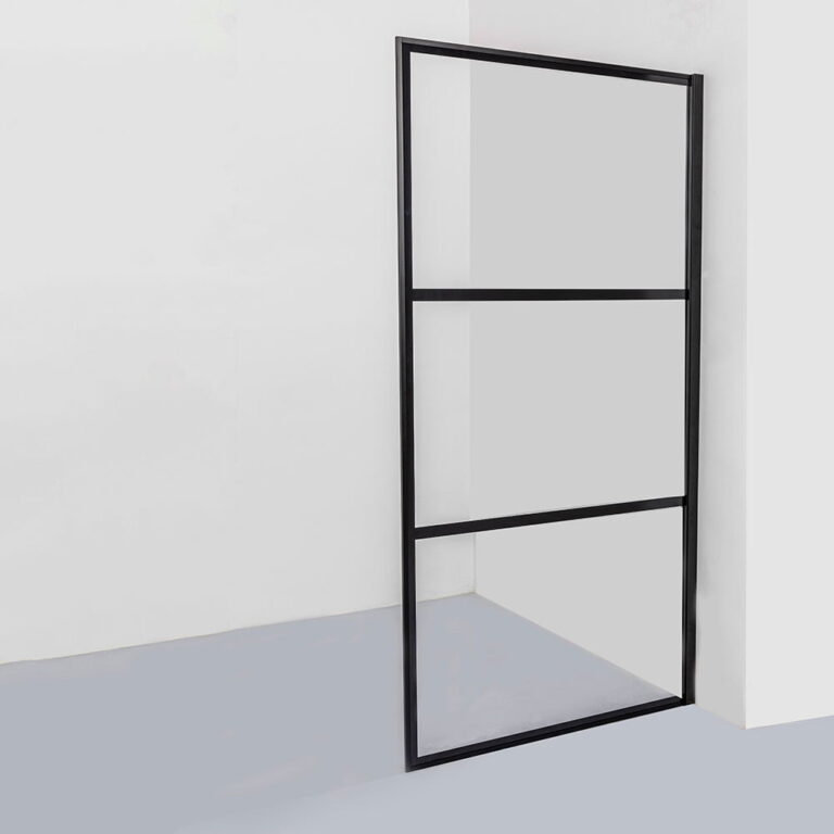 2 Fixed French Shower Doors Black printed glass (3)_看图王