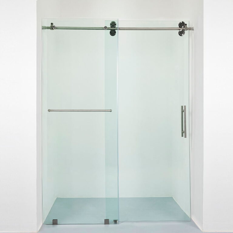 2 Luxury frameless sliding shower door Brushed Nickle_看图王