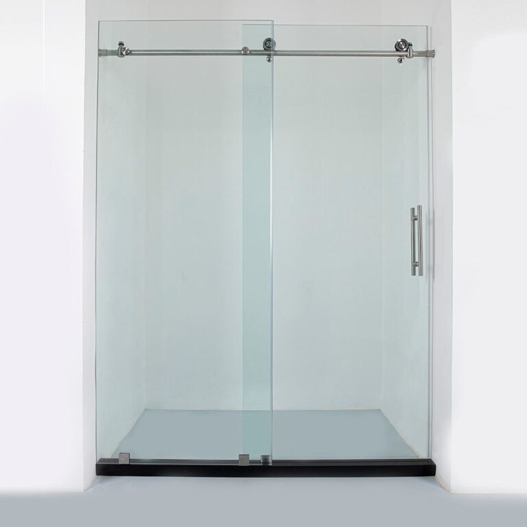 3 Simple frameless sliding shower door Brushed Nickel (2)_看图王