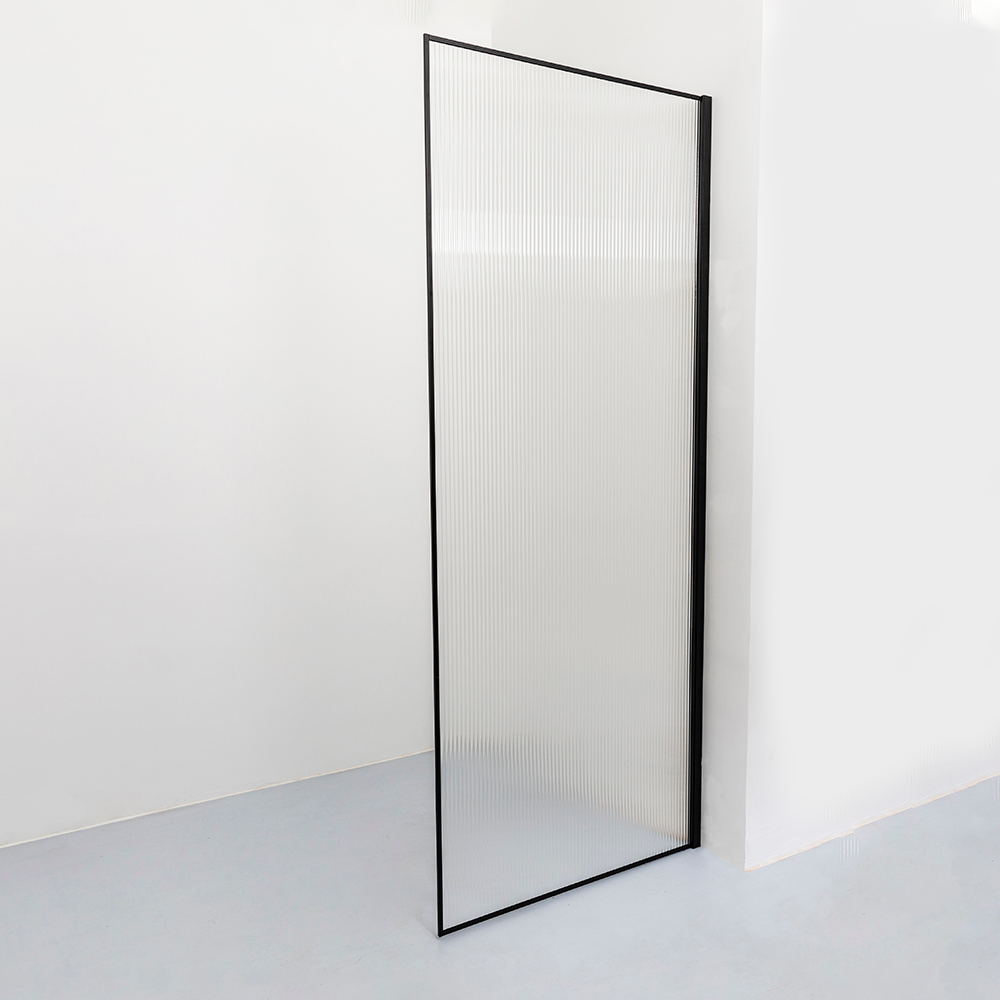 Fixed French Shower Screens Printed Black Patterns Apis Glass