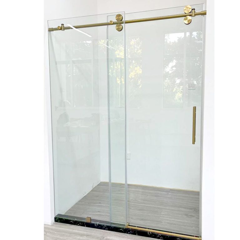 Frameless sliding shower door