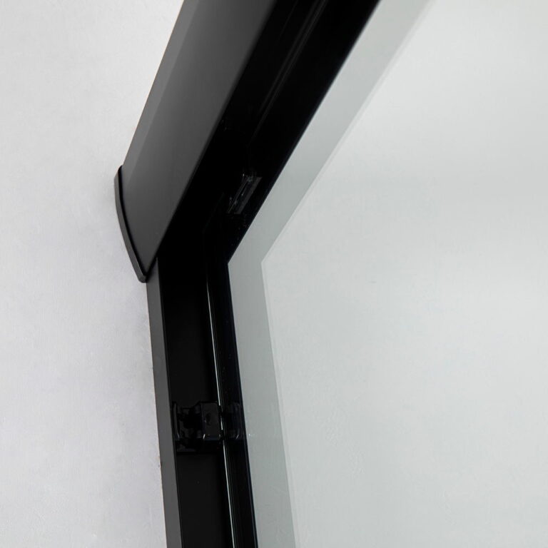 Heavy semi-frameless sliding shower door Black1 (7)