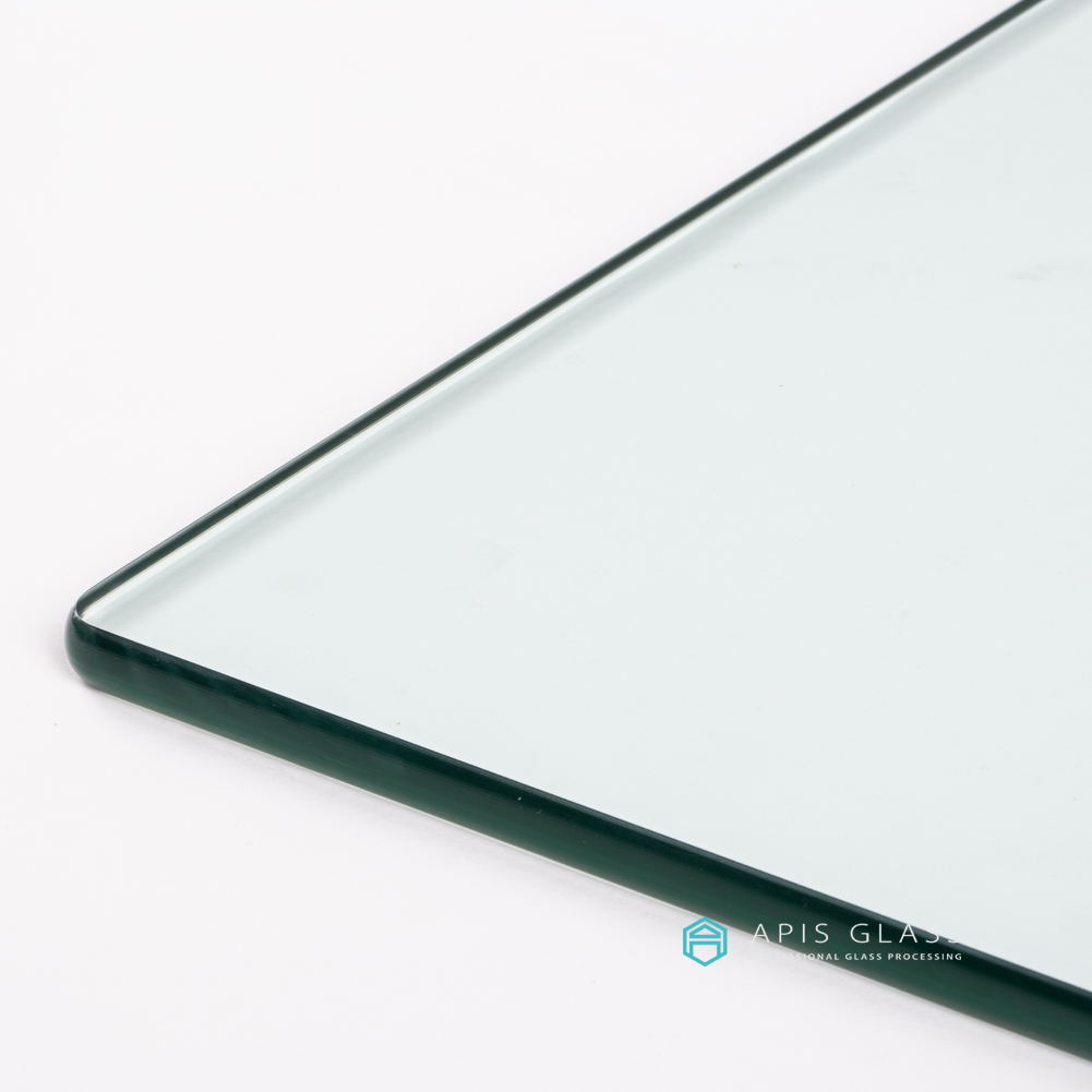 Clear Tempered Glass Tabletop, Polished pencil edge Apis Glass