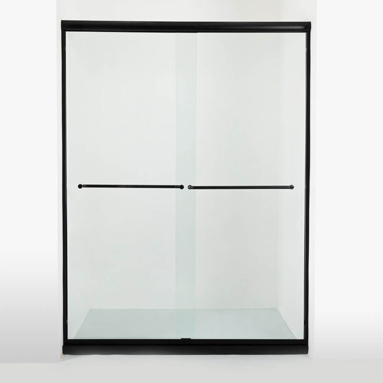 1 Black semi-frameless sliding shower door (1)