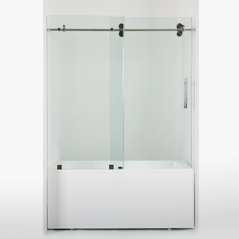 3 Bath tub Frameless sliding shower doors Chrome APISGLASS (5)
