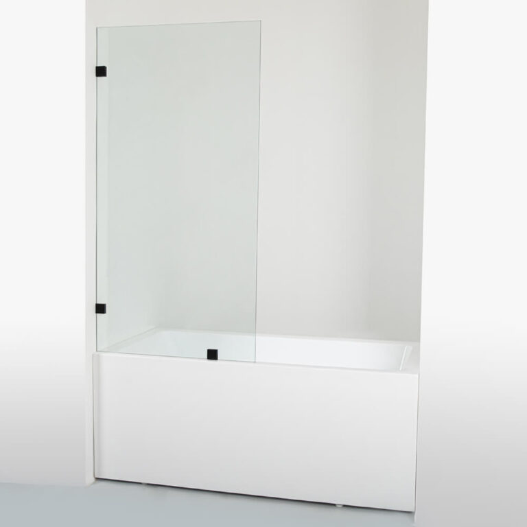 3 Bathtub Fixed shower door Matte Black Apisglass (1)