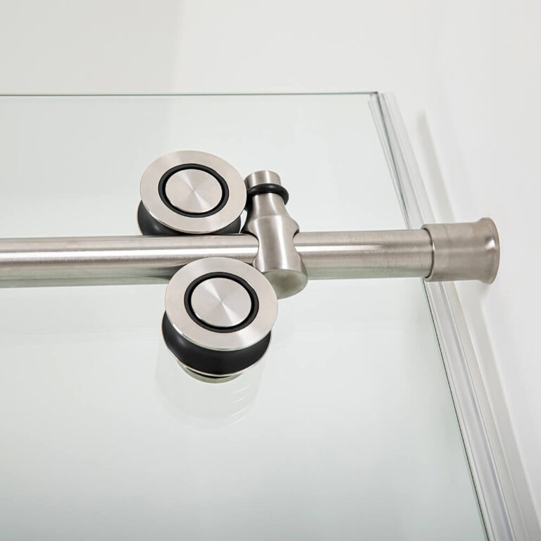 Bath tub Frameless sliding shower doors Brushed Nickel APISGLASS (2)