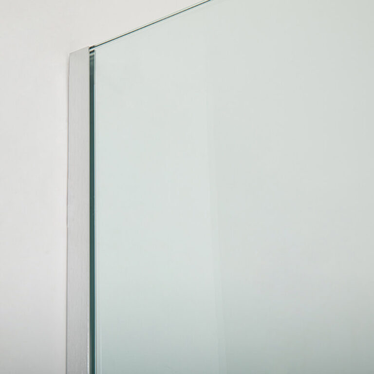 Bathtub Fixed U-channel shower screen Brushed Nickel APISGLASS (2)