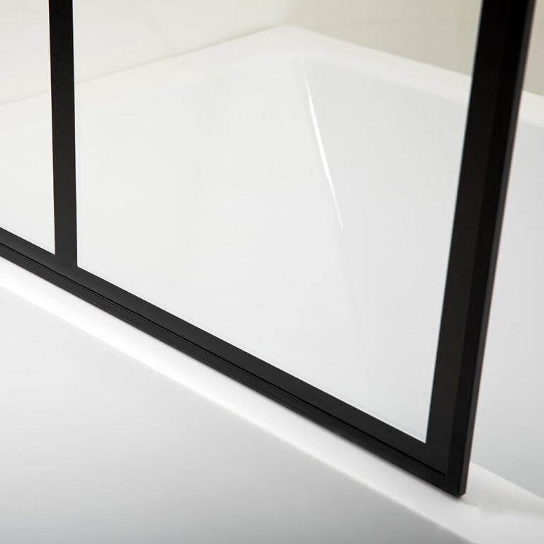 Fixed French shower door Printing glass on bathtub APISGLASS (3)