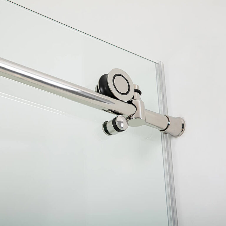 Simple frameless sliding shower door Chrome APISGLASS (3)