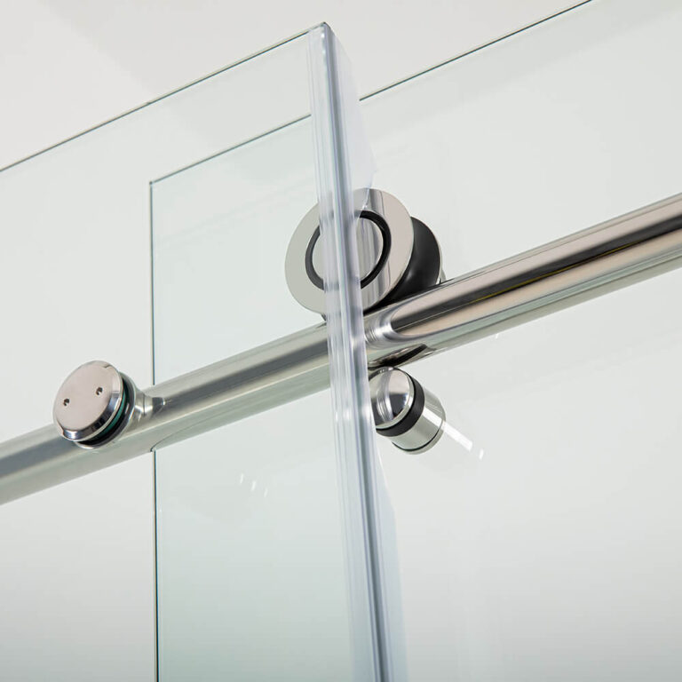 Simple frameless sliding shower door Chrome APISGLASS (4)