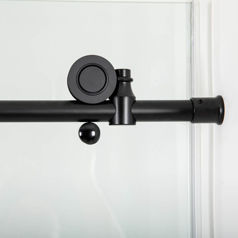 Simple frameless sliding shower door Matte Black APISGLASS (3)