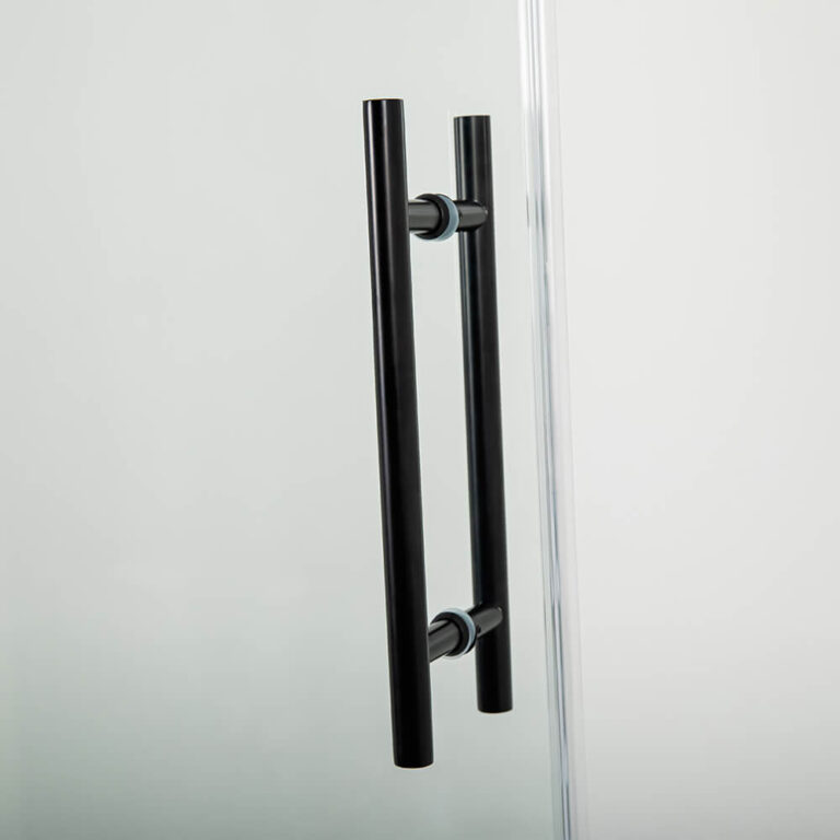 Simple frameless sliding shower door Matte Black APISGLASS (4)