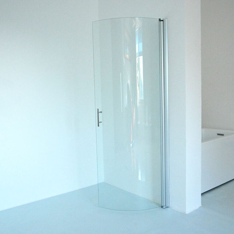 Tempered curved glass shower doors J shape Apisglass (1)