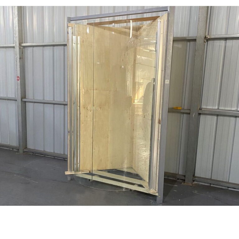 Tempered curved glass shower doors J shape Apisglass (3)