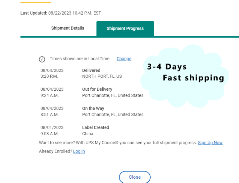 3-4 days Fast shipping