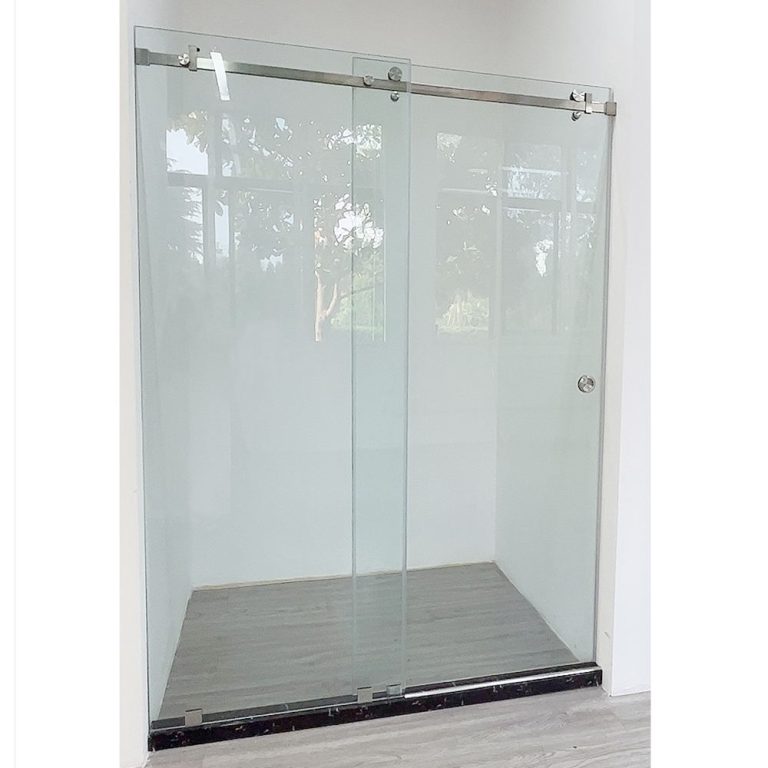 Frameless sliding shower door