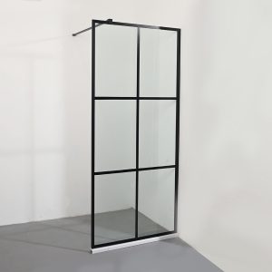 1 Black grid printed fixed shower door 300x300.jpg
