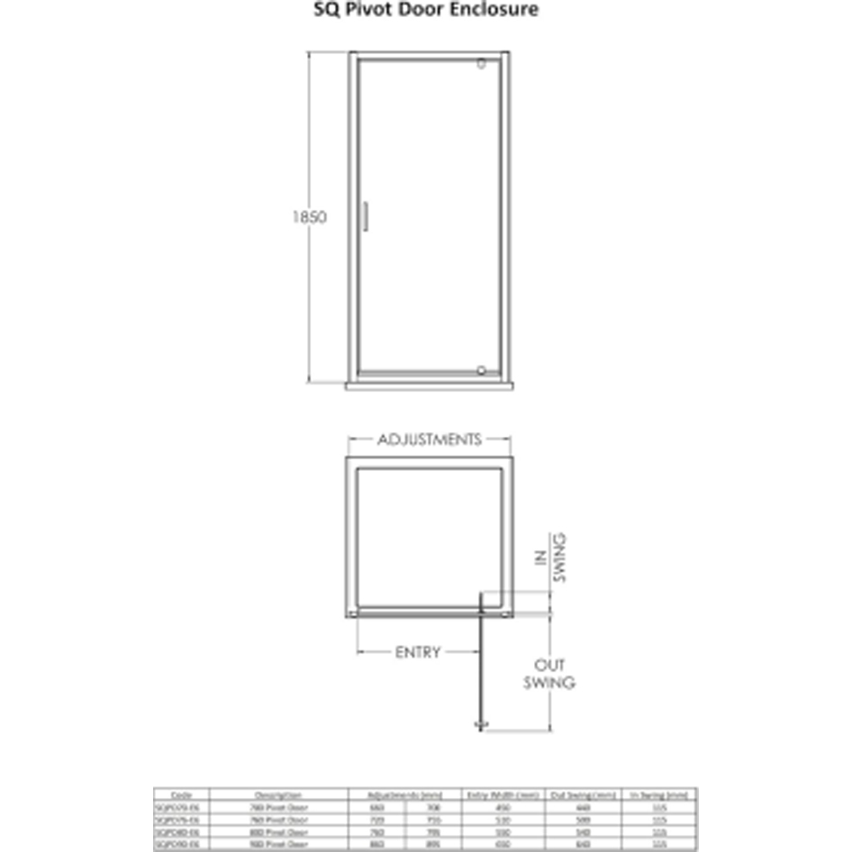 Pivot Hinge Shower Enclosure