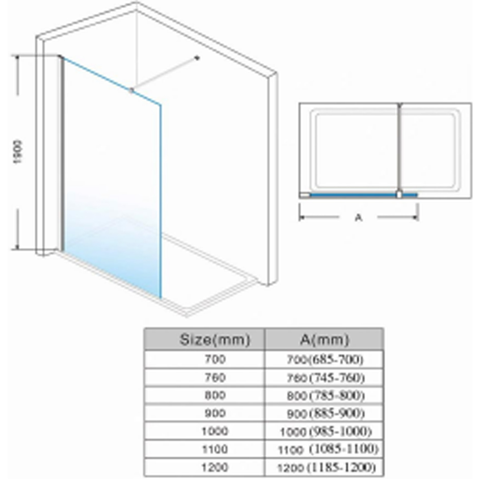 Walk in Shower Door with Printing Glass